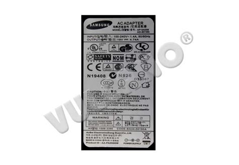 Cargador Samsung 19V 4 74A 90W 5 5Mm X 3 0Mm X 1 0Mm AD 9019S