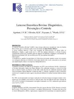 Leucose Enzoótica Bovina Diagnóstico Prevenção e Controle leucose