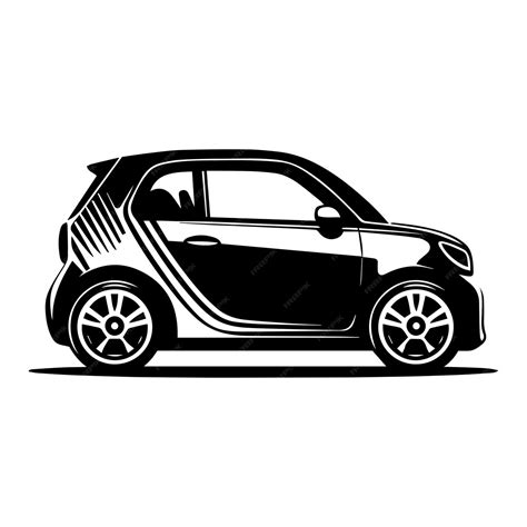 A compact stylized black and white car icon | Premium AI-generated vector