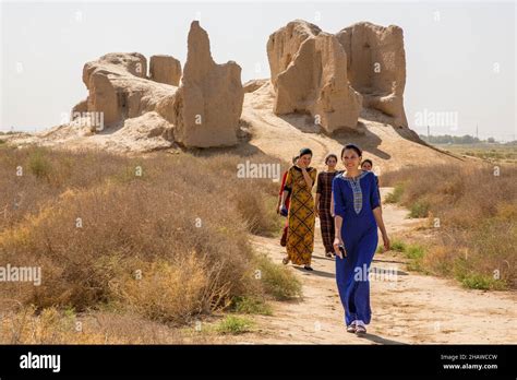 Small Kyzkala Fortress With Gaffed Walls Sunken Merv Turkmenistan