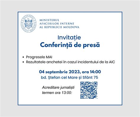 Invita Ie La Conferin De Pres Ministerul Afacerilor Interne