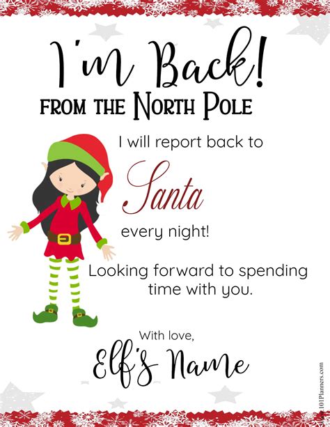 Free Editable Elf On The Shelf Letter Template And Elf Notes