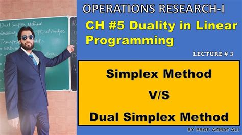 3 Ch 5 Duality In Linear Programming Simplex Method Vs Dual Simplex