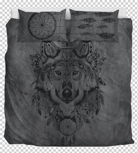 Tatuaje De La Manga Del Lobo Gris Diverso Moda Arrojar La Almohada