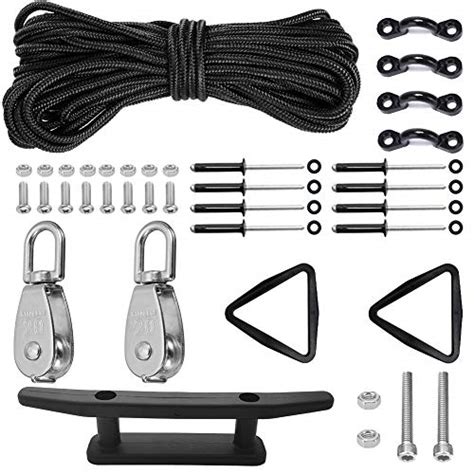 Kayak Anchor Trolley Kit System Wpulleys Deck Loops Tie Down Pad Eyes