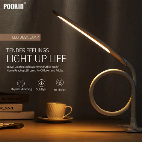 Long Arm Table Lamp Led Flexible Gooseneck Touch Dimming Desk Lamp Clip