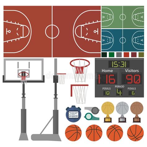 Equipamento Do Basquetebol 3d Ilustração Stock Ilustração de canido