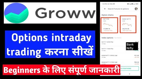 Groww App Options Intraday Trading For Beginners Buy Sell Live Bank