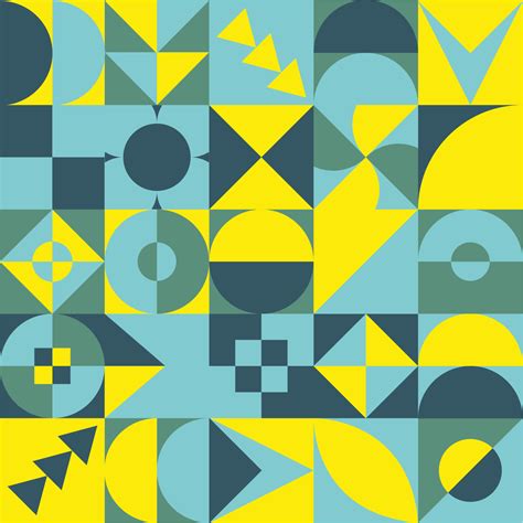 Abstract Geometric Bauhaus Pattern Design Vector Circle Triangle And