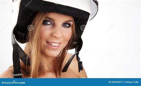 White Motorcycle Carbon Integral Crash Helmet Isolated White Background