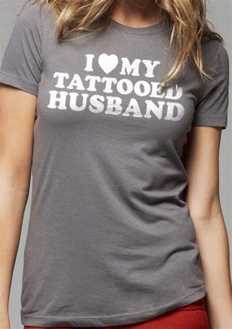 Wife T I Love My Tattooed Husband Womens Tshirt Valentines T