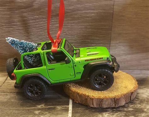 Jeep Wrangler Jl Green Ornament With Christmas Tree Etsy