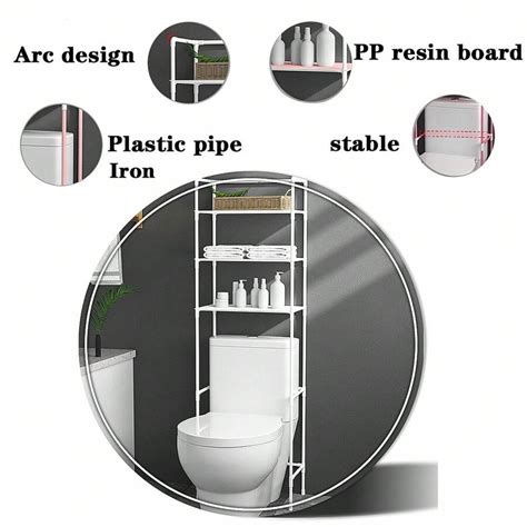 Toilet Storage Rack Floor Standing Toilet Storage Shelf Bathroom