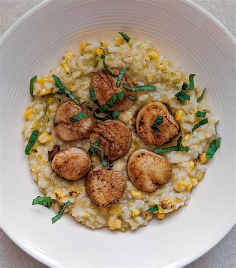 Corn Risotto And Scallops Courtney Made