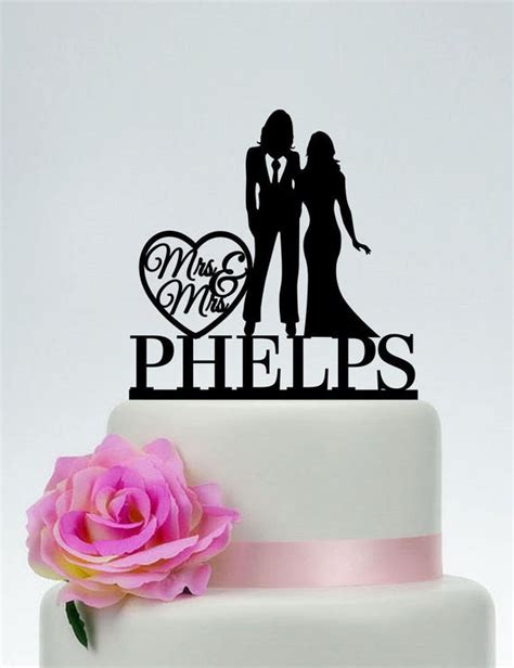 Mrs And Mrs Wedding Cake Toppersame Sex Cake Topperlesbian Etsy