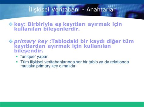 Veritabanı Yönetim Sistemi ppt indir