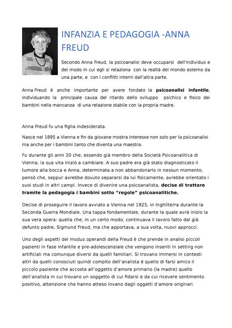 Infanzia E Pedagogia Anna Freud E La Psicoanalisi Infantile