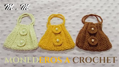 MONEDEROS TEJIDO A CROCHET PASO A PASO MANUALIDADES MARTINA YouTube