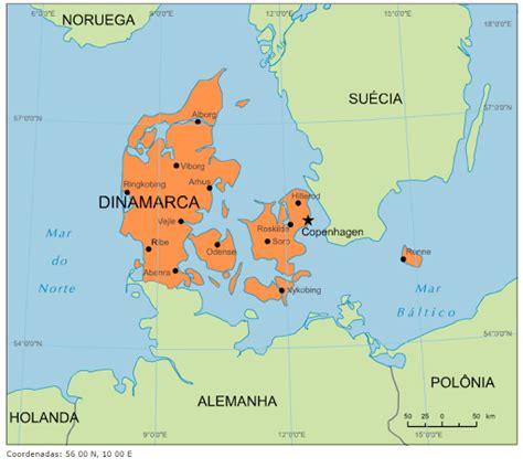 Blog De Geografia Mapa Da Dinamarca