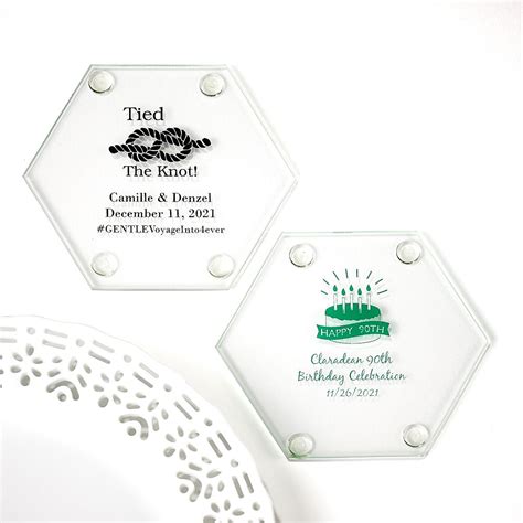 Personalized Stylish Glass Coasters - Famous Favors