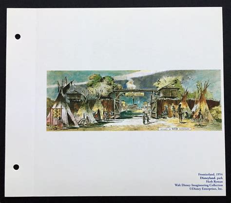 Disneyland Concept Art Lithograph Frontierland Herb Ryman From 50th Vip