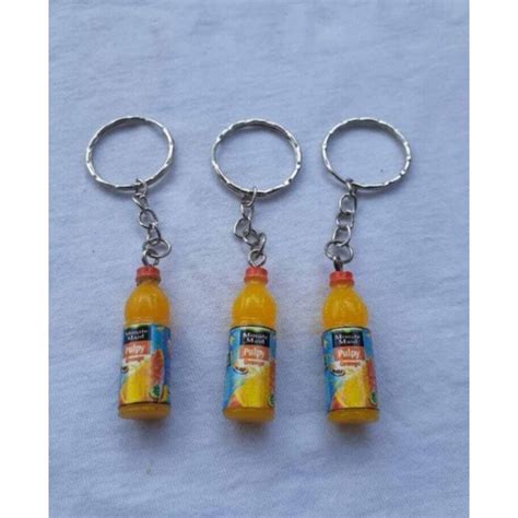 Jual Gantungan Kunci Snack Ganci Botol Minuman Jeruk Miniatur Resin