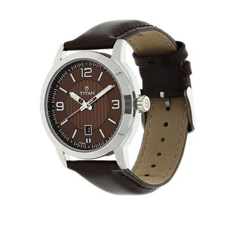 Titan Quartz Analog Brown Dial Leather Strap Watch for Men – Titan World