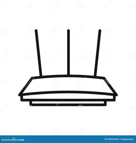 Router Icon Black Line Art Vector Logo Stock Illustration