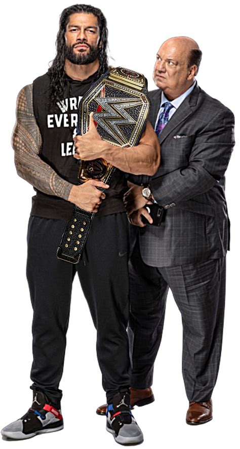 Roman Reigns W Paul Heyman Wwe Champion Custom Png By Decentrenderz On