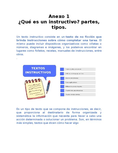 Anexos De Planeaciones Qu Es Un Instructivo Partes Tipos Un