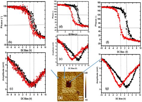 A Pfm Phase Image Of Up Down Polarization B C Local Hysteresis And