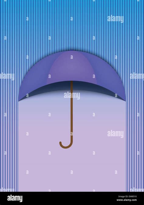 Beautiful Umbrella Protection Rain Blue Vector Stock Vector Image