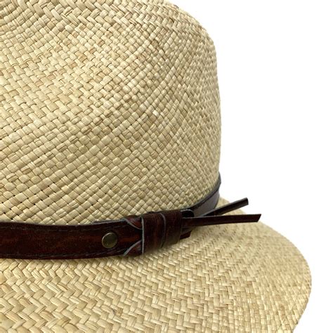 XXL Panama Straw Fedora Hat: Wide Brim, Eco Leather Belt - Etsy