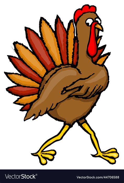 Cartoon Thanksgiving Turkey Pulling Something Vector Image