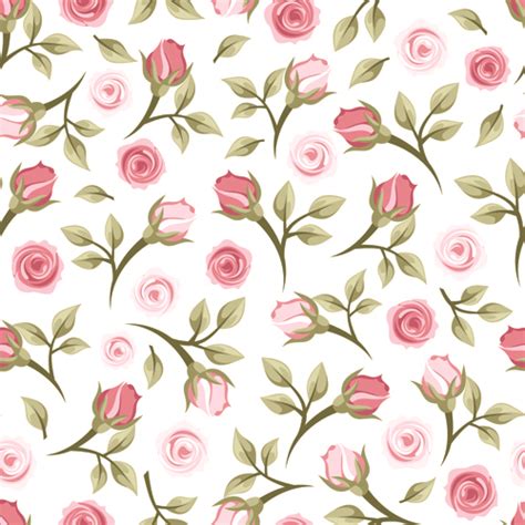 Vintage Roses Vector Seamless Pattern 05 Free Download