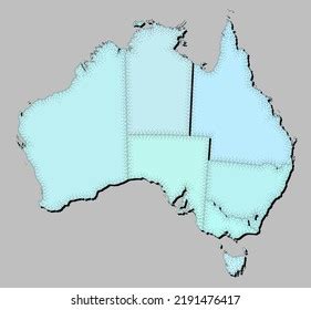 Map Australia States Isolated Stock Vector (Royalty Free) 2191476417 ...