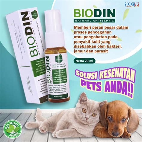 Jual Biodin Spray Antiseptic Obat Jamur Scabies Kucing Anjing Mamalia