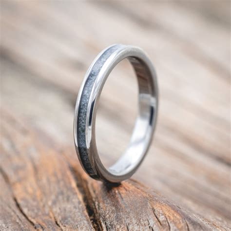 "ETERNA" - MOSS AGATE INLAY STACKING BAND