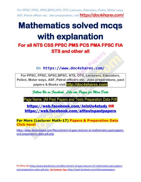 Solution Mathematics Solved Mcqs For All Nts Css Ppsc Pms Pcs Pma Fpsc