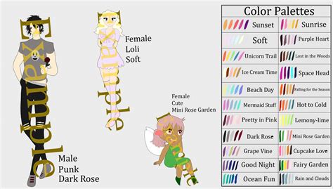 Color Palette Customeredesign Ocs By Sakuramochizuki On Deviantart