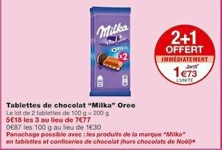 Promo Milka Tablettes De Chocolat Oreo Chez Monoprix