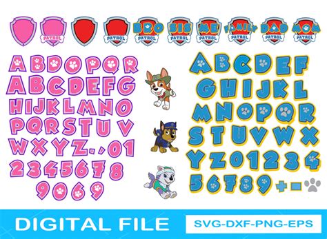 Paw Patrol Svg, Paw Patrol Bundle Svg, Paw Patrol Font Svg Instant ...