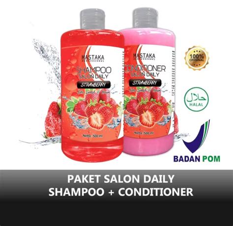 MASTAKA Paket 2 Pcs SHAMPO CONDITIONER Salon Strawberry Daily