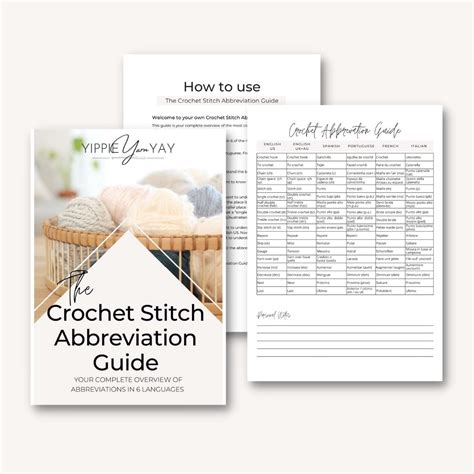 Printable Crochet Abbreviations