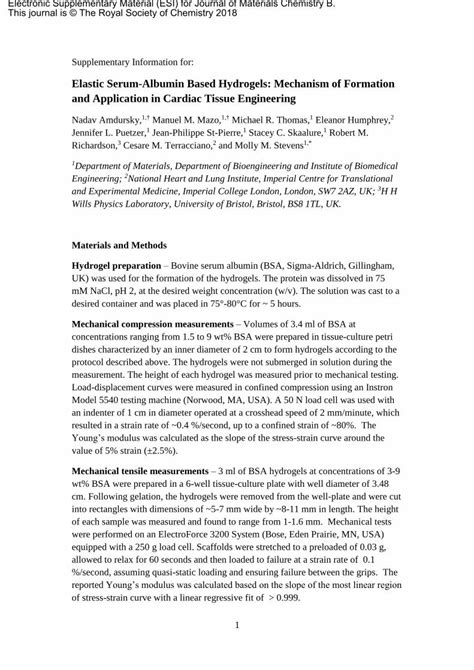 Pdf Elastic Serum Albumin Based Hydrogels Mechanism Of Dokumen Tips