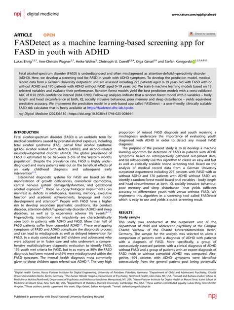 Pdf Fasdetect As A Machine Learning Based Screening App For Fasd In