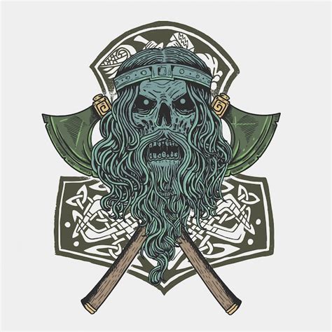 Premium Vector Viking Skull Soldier Vector