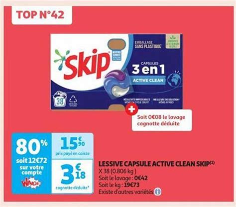 Promo Lessive Capsule Active Clean Skip Chez Auchan Icatalogue Fr