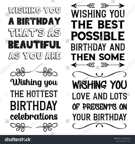 Happy Birthday Congratulations Wishes Vector Quotes Stock Vector (Royalty Free) 2148593201 ...