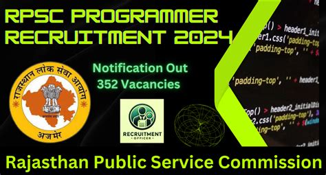 Rpsc Programmer Recruitment Apply For Posts